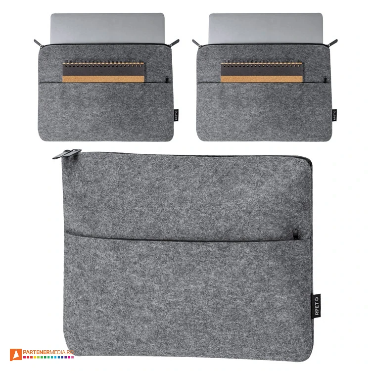 Huse pentru laptop din pasla reciclata, cu buzunar frontal si dimensiuni de 39 x 28 cm huse de laptop din pasla reciclata cu buzunar 20934