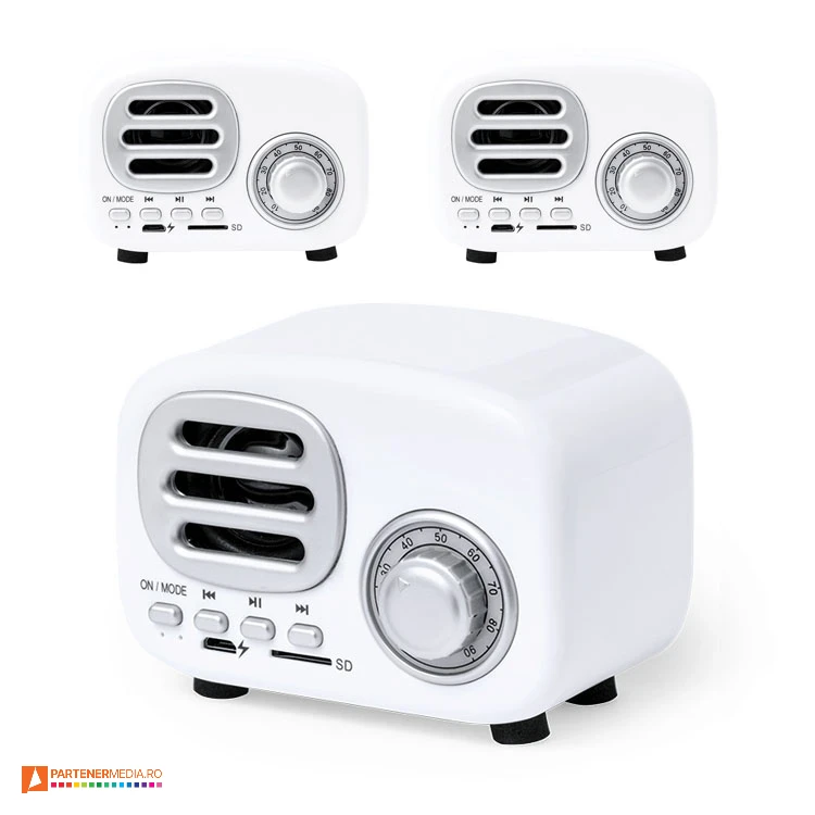 boxe audio promotionale cu design de radio vintage 21020