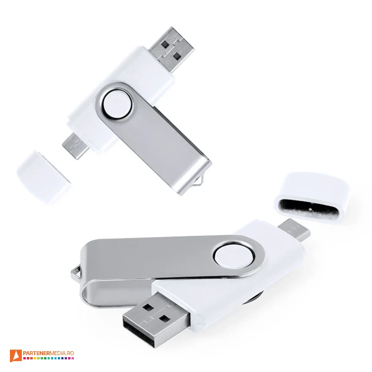 Memory stick-uri USB cu clema metalica si capacitate de 16 GB stickuri usb de 16 gb cu 2 porturi 21217