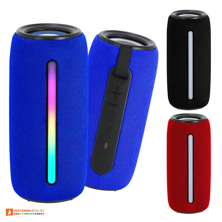 Boxe audio wireless cu baterie de 1200 mAh si maner practic pentru transport boxe audio portabile wireless cu lumina ambientala 21358