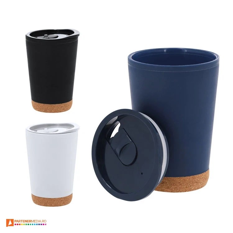 pahare promotionale din plastic cu baza din pluta 21387 poza 1