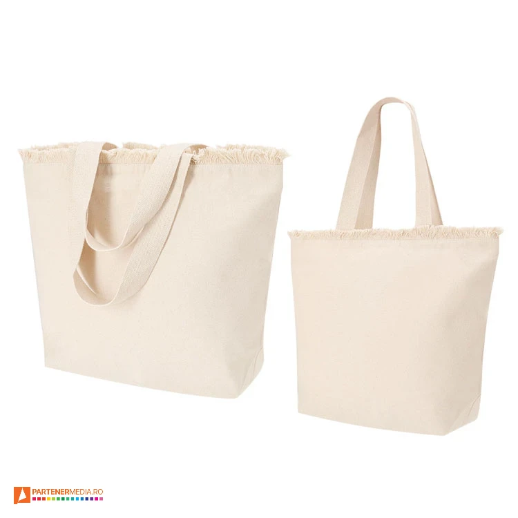 sacose promotionale din bumbac cu franjuri decorative 21493 poza 1