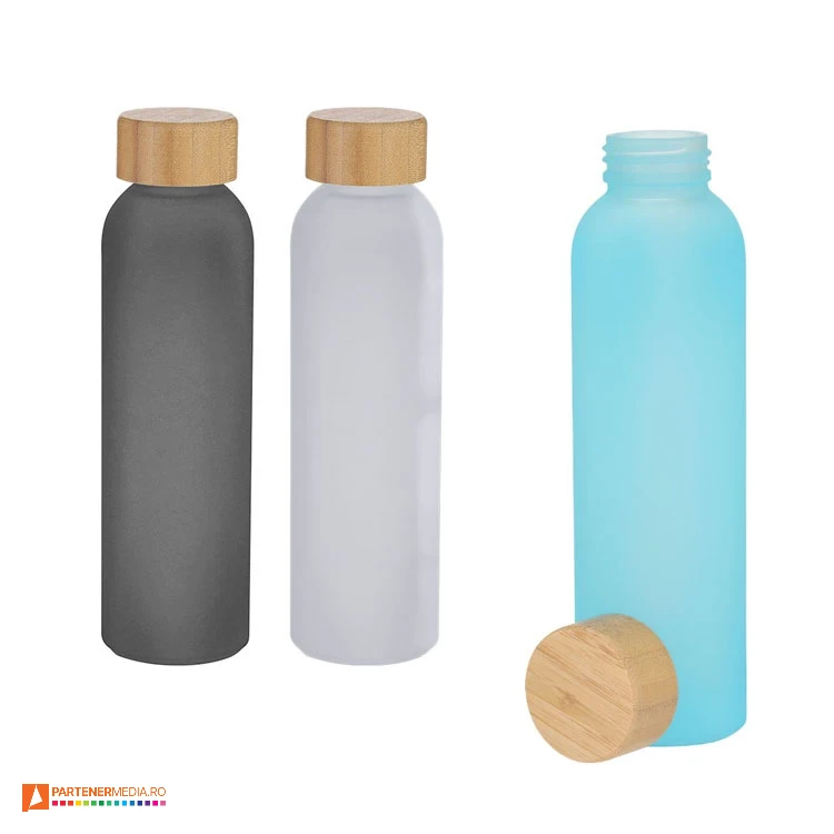 recicpiente din sticla reciclata cu suprafata sablata 21544