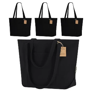 sacose promotionale negre din bumbac reciclat 21651