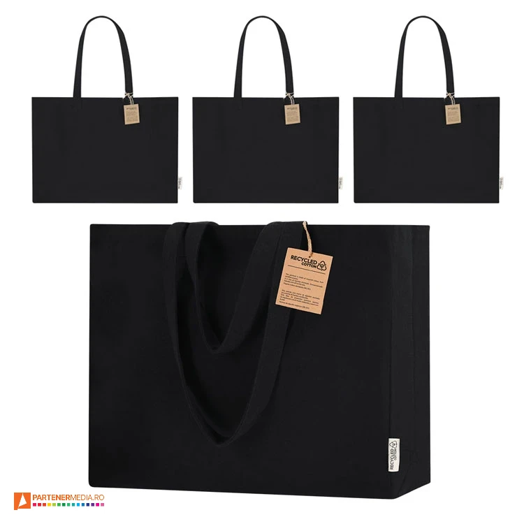 sacose negre din bumbac cu manere lungi 21652 poza 1