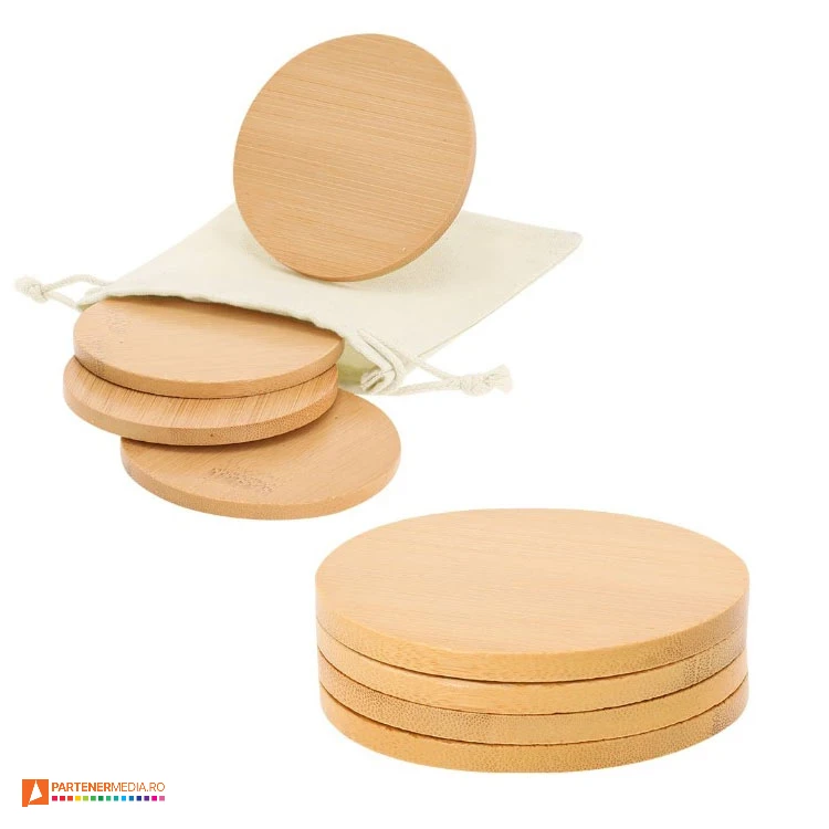 suporturi de pahare coaster din lemn de bambus 21689 suporturi de pahare coaster din lemn de bambus 21689 poza 1