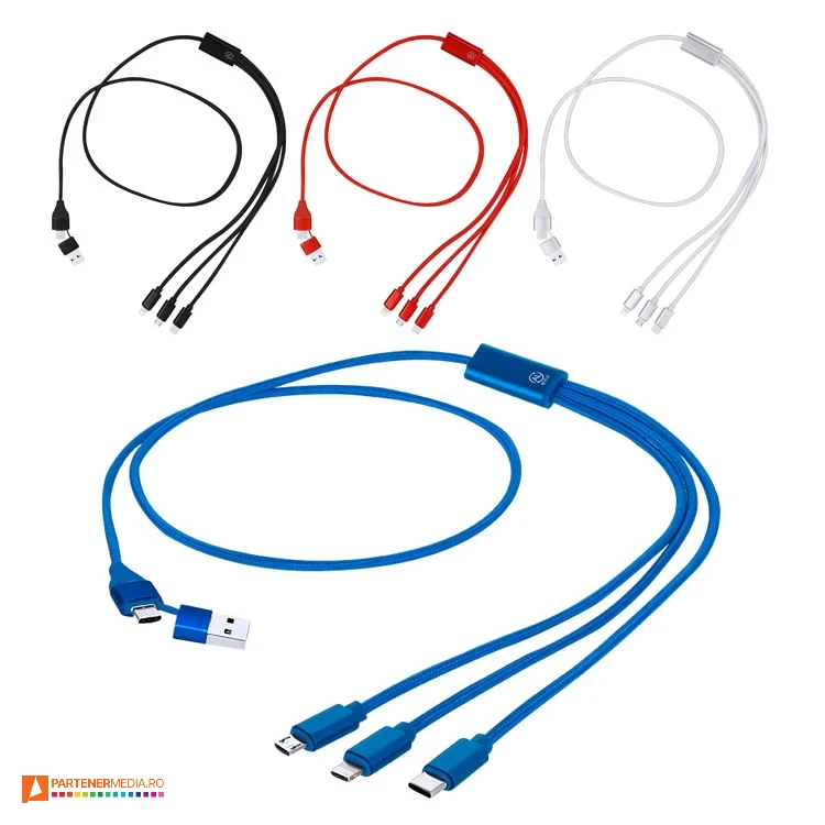 cabluri usb colorate cu element din aluminiu reciclat 21775 cabluri usb colorate cu element din aluminiu reciclat 21775 poza 1