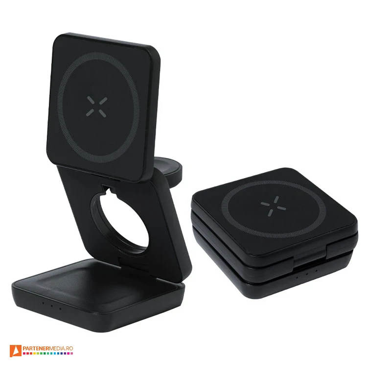incarcatoare wireless pliabile cu 3 suprafete de incarcare 21808