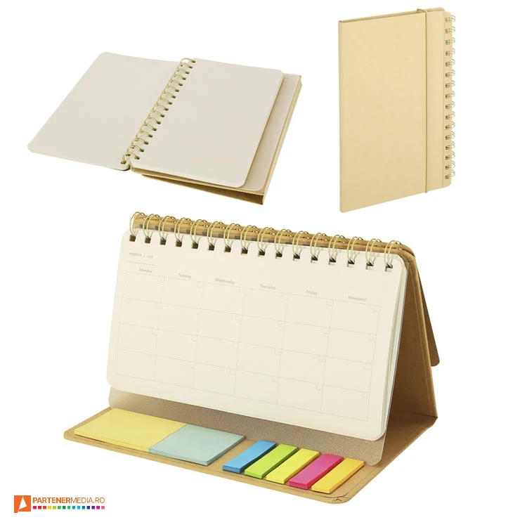 Carnetele cu 175 de biletele adezive colorate din hartie reciclata carnetele promotionale cu planner si etichete adezive 21996