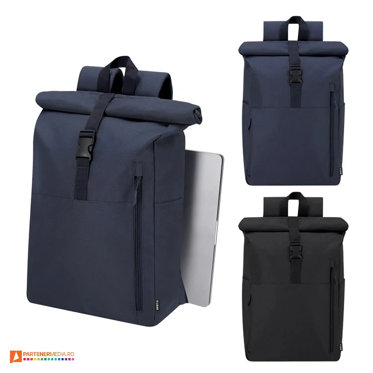 Rucsac de laptop cu doua buzunare frontale si doua buzunare laterale rucsacuri de laptop cu inchidere rolltop 22012