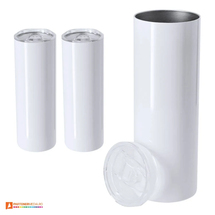 pahare termoizolante metalice cu suprafata alba sublimabila 22041 poza 1