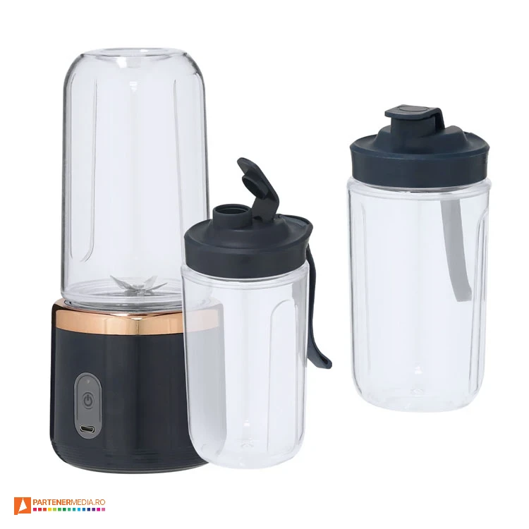 Seturi de blendere cu 6 lame din otel inoxidabil si doua pahare de 400 ml blendere usb cu 2 pahare 22054