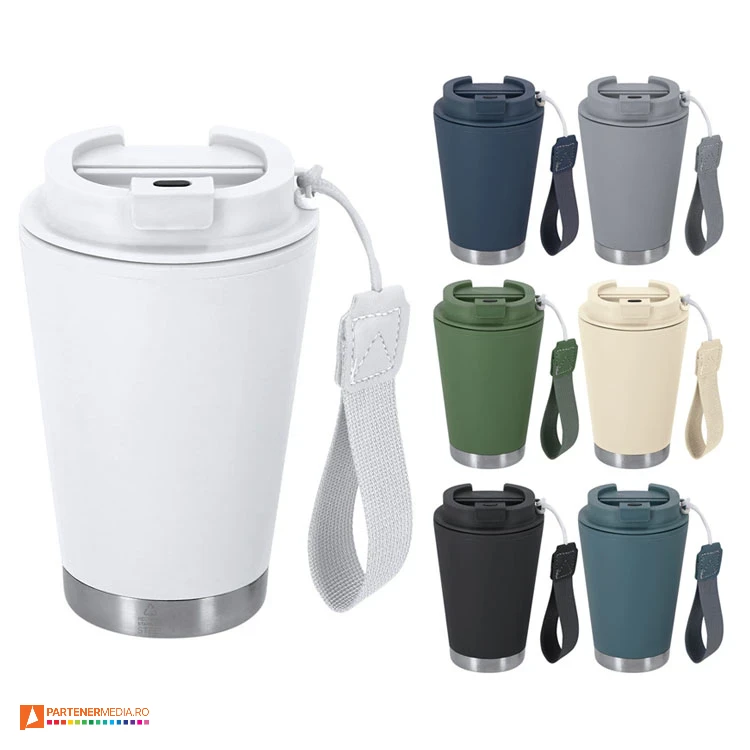 pahare termoizolante de 300 ml din otel inoxidabil reciclat si plastic reciclat 22128 poza 1