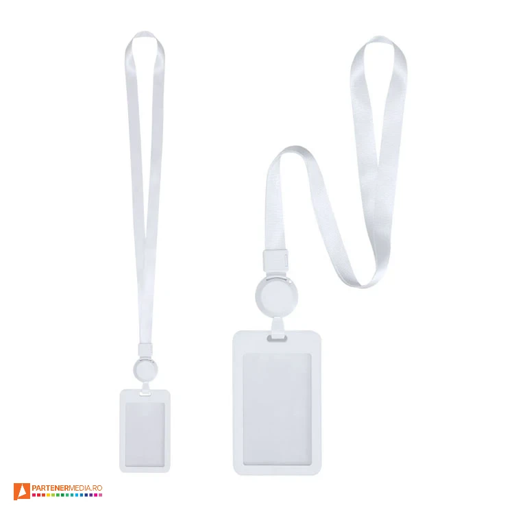 lanyard uri cu fir retractabil si suport din plastic pentru ecusoane 22132 poza 1