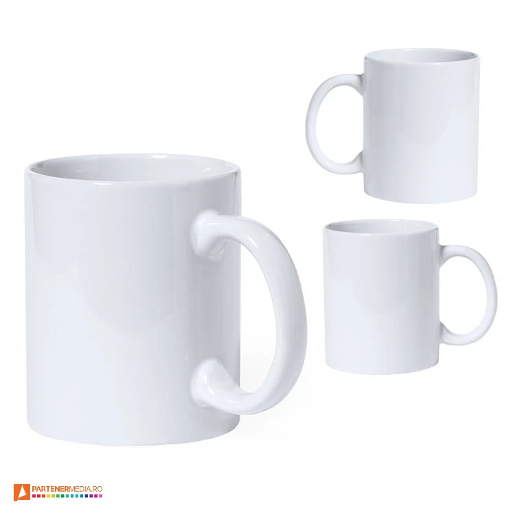 cani ceramice albe de 370 ml cu design clasic 3144 cani ceramice albe de 370 ml cu design clasic 3144 poza 1