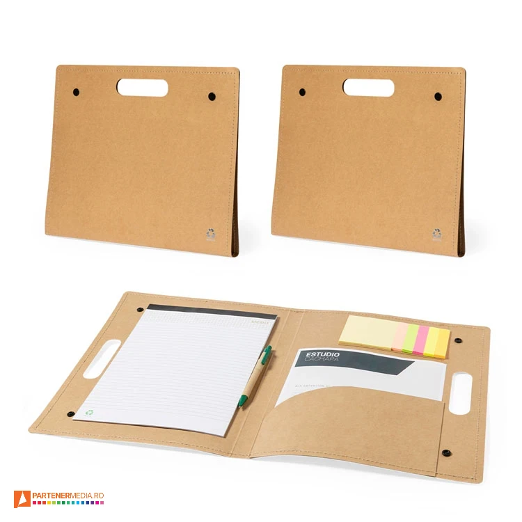 mape a4 din carton reciclat cu pix si blocnotes 3640 poza 1