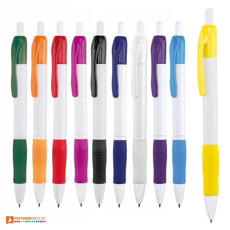 pixuri bicolore promotionale cu grip colorat 4345 pixuri bicolore promotionale cu grip colorat 4345 poza 1