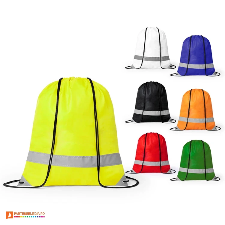 rucsacuri drawstring cu banda reflectorizanta 4520 rucsacuri drawstring cu banda reflectorizanta 4520 poza 1