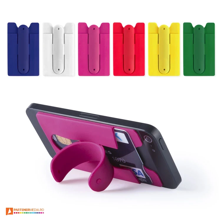 portcarduri colorate din silicon cu banda adeziva 4679 poza 1