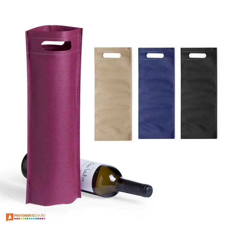 Sacose pentru sticle, cu suprafata colorata si burduf de 6.5 cm sacose din material netesut pentru sticle 4774