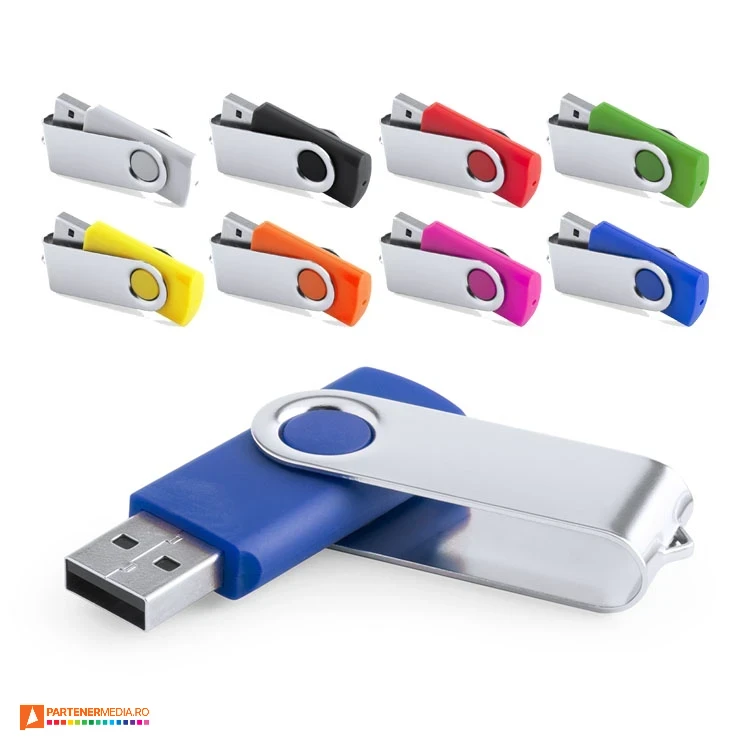 Memory stick-uri USB cu corp colorat cu suprafata mata si clip metalic memory stick uri usb twister de 16 gb din plastic si metal 5071
