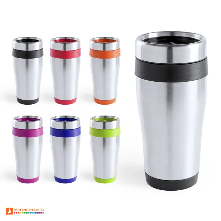 pahare termoizolante clasice de 450 ml cu elemente colorate 5100 pahare termoizolante clasice de 450 ml cu elemente colorate 5100 poza 1