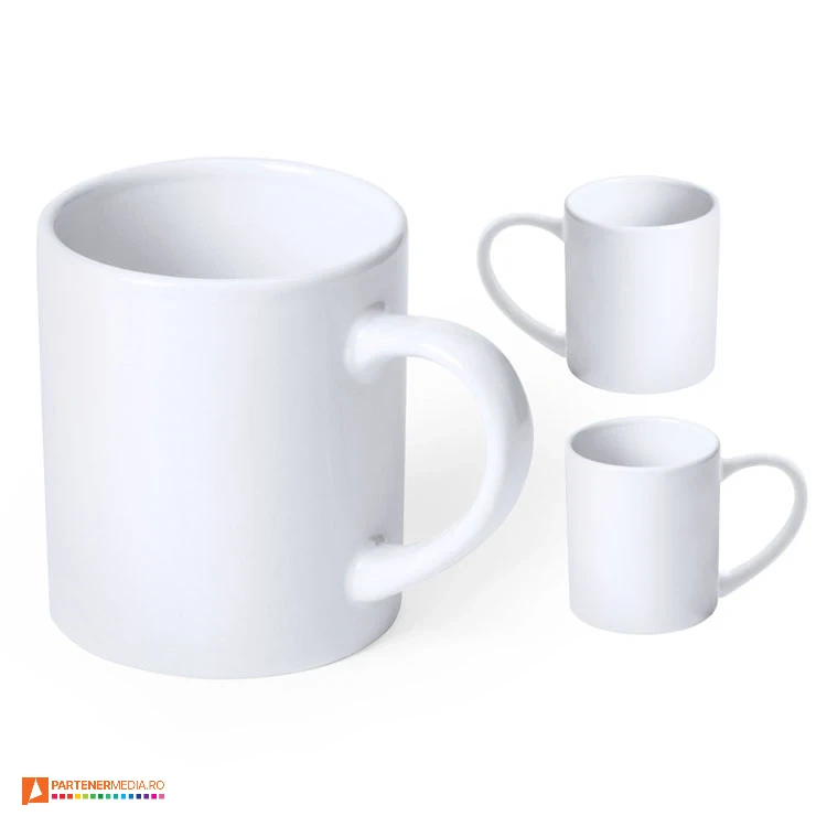 cani albe promotionale din ceramica de 250 ml 5182 poza 1