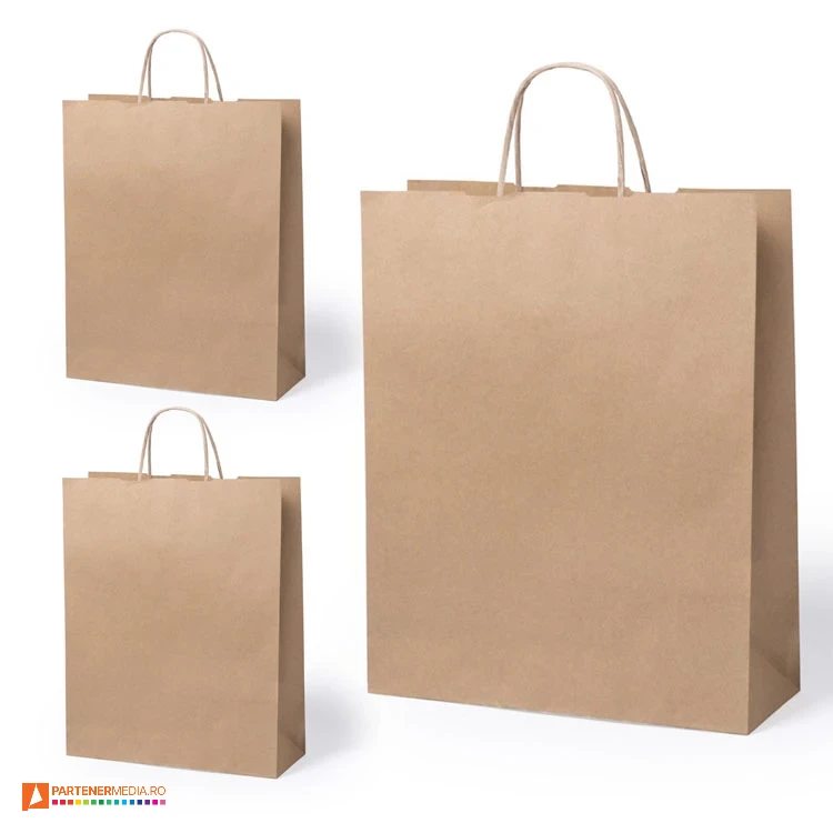 Sacose din hartie reciclata cu design clasic si manere scurte de transport sacose crem din harti reciclata cu burduf de 12 cm 5485