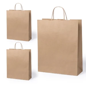 sacose crem din harti reciclata cu burduf de 12 cm 5485