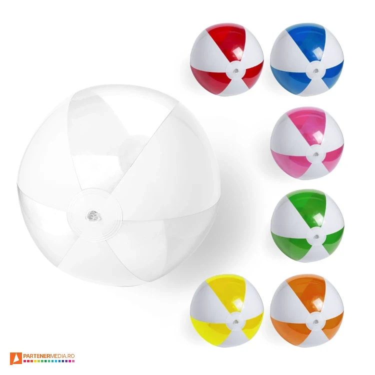 Mingii promotionale de plaja bicolore cu supapa de umflare si diametru de 37 cm mingii bicolore de plaja de 37 cm 5617