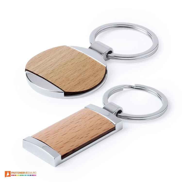 Brelocuri promotionale cu design elegant si inel metalic pentru chei brelocuri promotionale din lemn si metal 5796