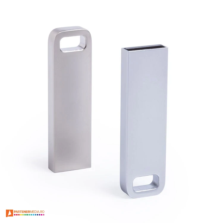Memory stick-uri USB de 16 GB din metal cu suprafata cromata argintie memory stick uri usb metalice de 16 gb cu forma dreptunghiulara 5847
