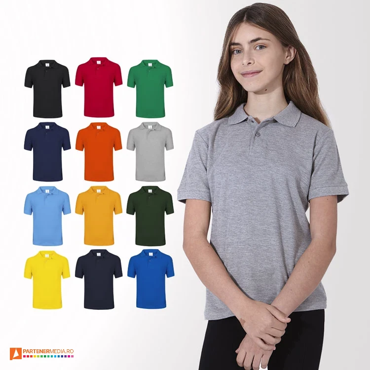 tricouri polo colorate pentru copii cu design keya 5876 poza 1