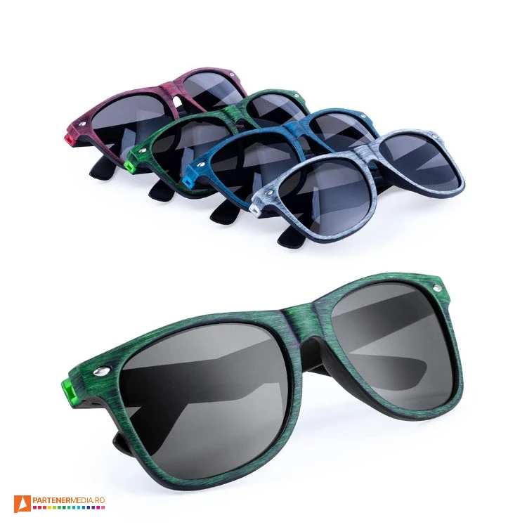 ochelari unisex de soare cu rame din plastic cu aspect de lemn 5923 ochelari unisex de soare cu rame din plastic cu aspect de lemn 5923 poza 1
