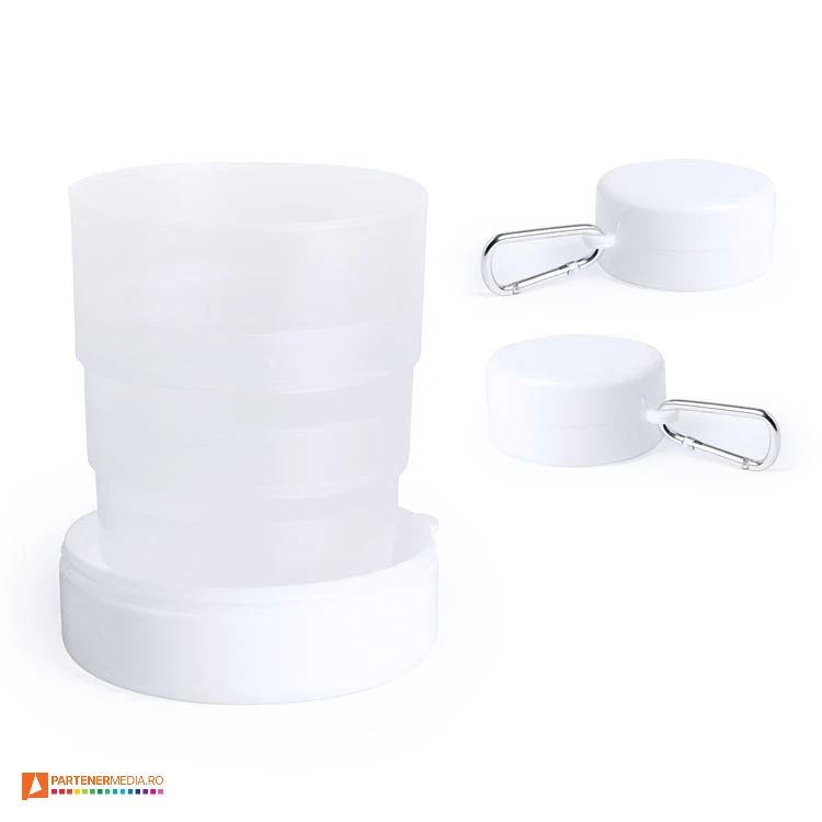 pahare promotionale pliabile din plastic cu carabina metalica 6006 poza 1
