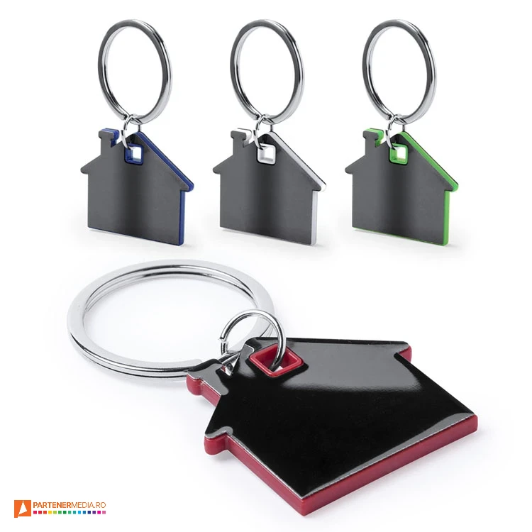 brelocuri cu forma de casa din otel inoxidabil cu cant colorat 6061 poza 1