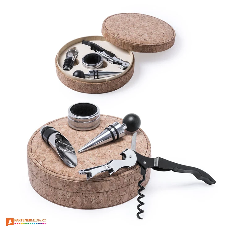cutii din pluta cu accesorii pentru sticle de vin 6098 cutii din pluta cu accesorii pentru sticle de vin 6098 poza 1