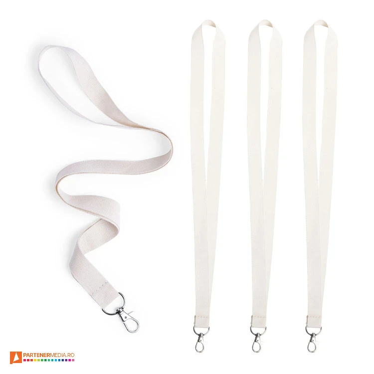lanyarduri crem promotionale din bumbac 6196 lanyarduri crem promotionale din bumbac 6196 poza 1