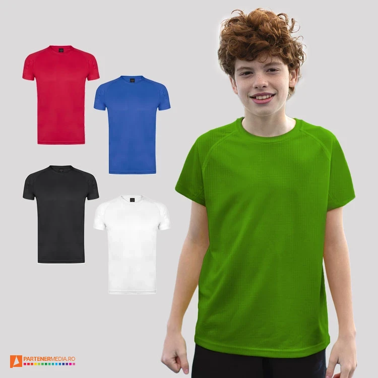 tricouri sport pentru copii din poliester de 135 grame 6222 poza 1
