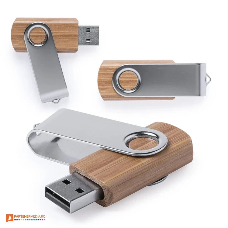 Memory stick-uri USB de tip twister cu capacitate de 16 GB si corp din lemn memory stick uri usb twister de 16 gb din lemn de bambus 6229