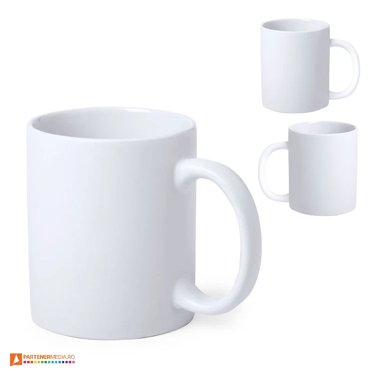cani ceramice clasice de 350 ml cu suprafata alba sublimabila 6286 cani ceramice clasice de 350 ml cu suprafata alba sublimabila 6286 poza 1