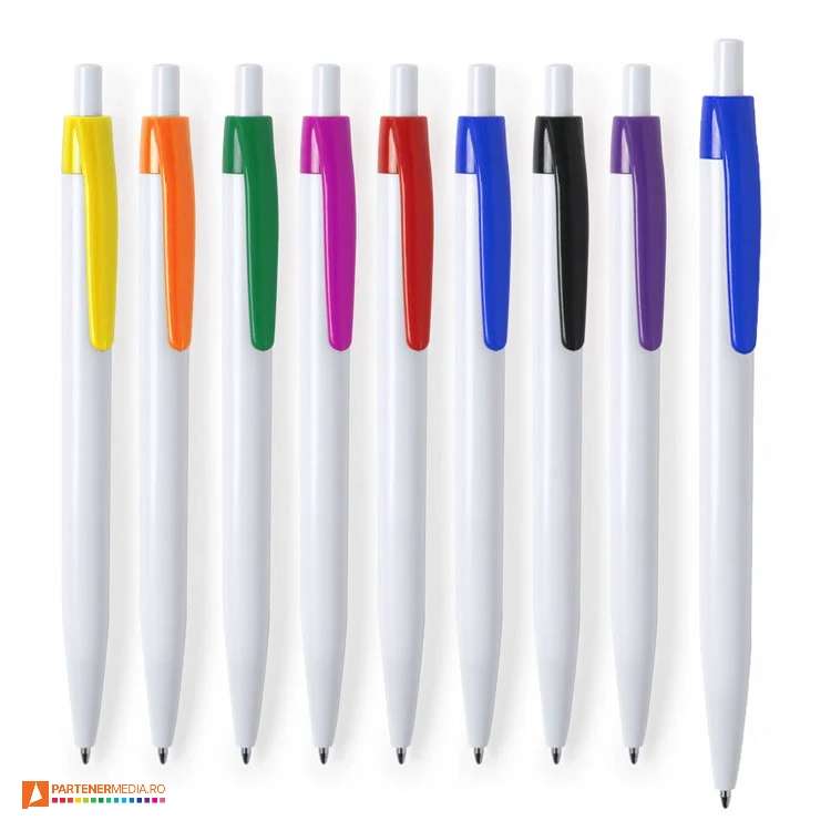 pixuri albe din plastic cu agatatoare colorata 6410 poza 1