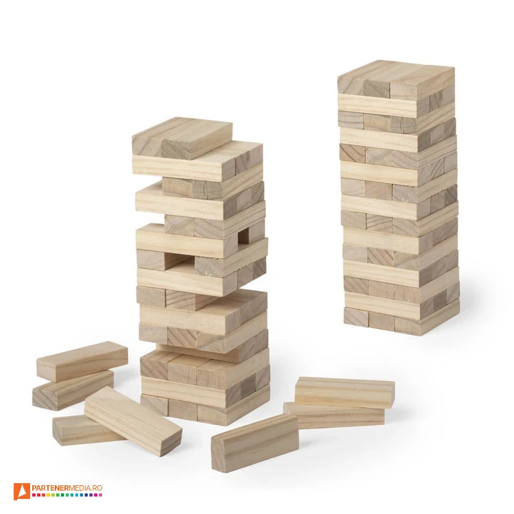 jocuri jenga cu piese din lemn 6419 poza 1