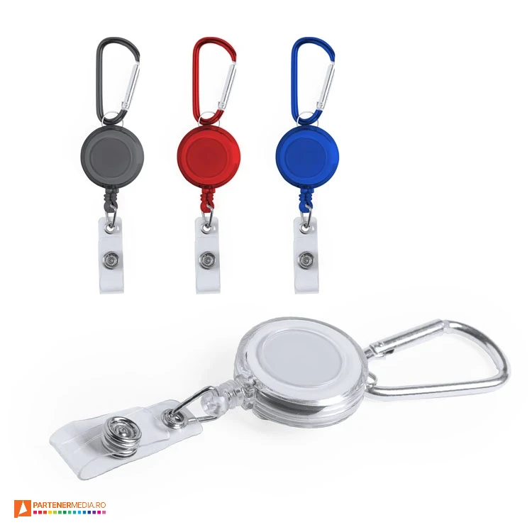 pass holdere promotionale rotunde cu carabina metalica 6489 pass holdere promotionale rotunde cu carabina metalica 6489 poza 1