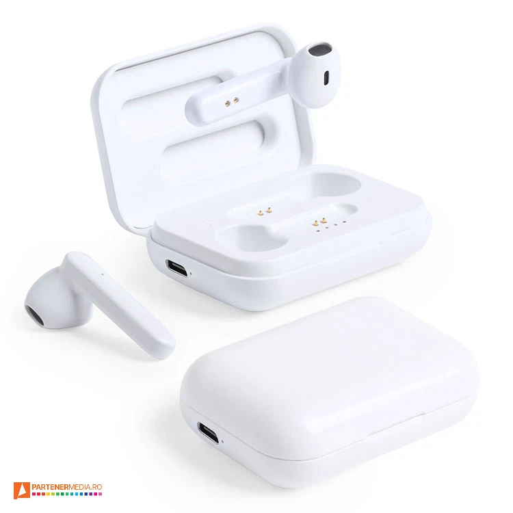 Casti audio wireless cu design ergonomic, functie handsfree si cablu micro USB inclus casti audio wireless de tip earphones 6511