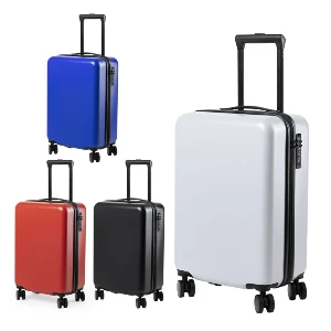 trolere promotionale din plastic cu 4 roti si maner telescopic 6556