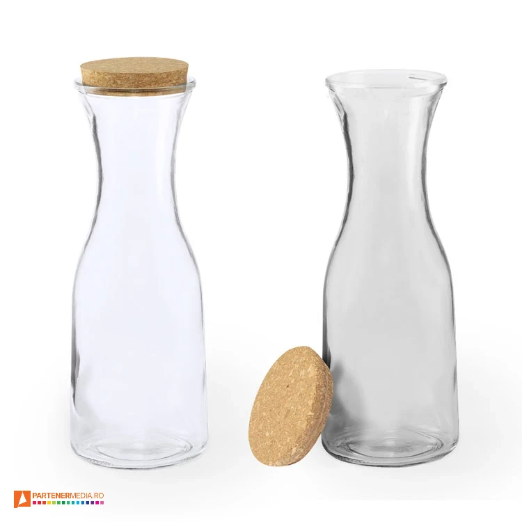 carafe promotionale din sticla cu capac din pluta 6580 poza 1