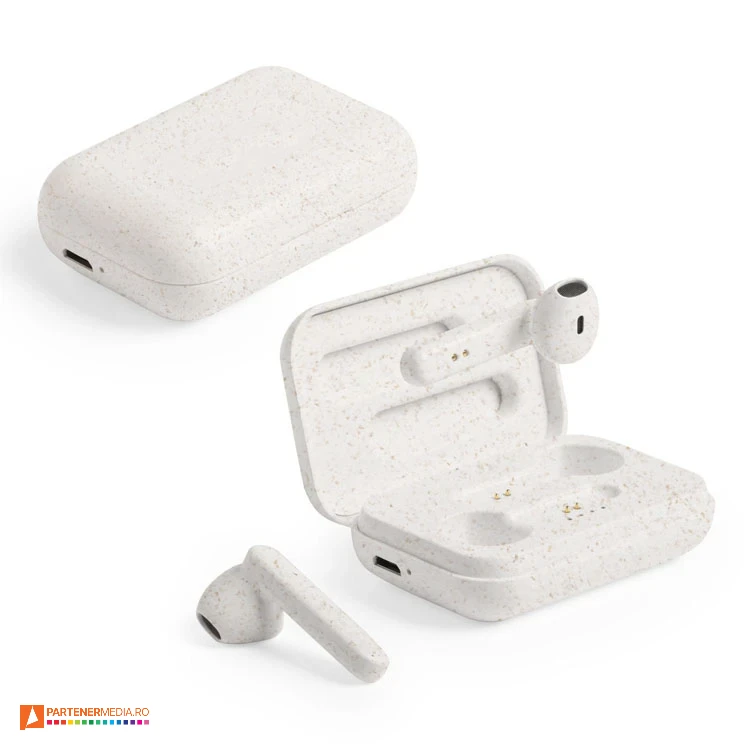 casti audio wireless cu statie de incarcare din fibra de paie 6628 casti audio wireless cu statie de incarcare din fibra de paie 6628 poza 1