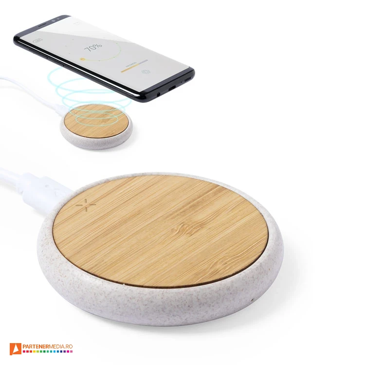 incarcatoare wireless promotionale din materiale ecologice 6668