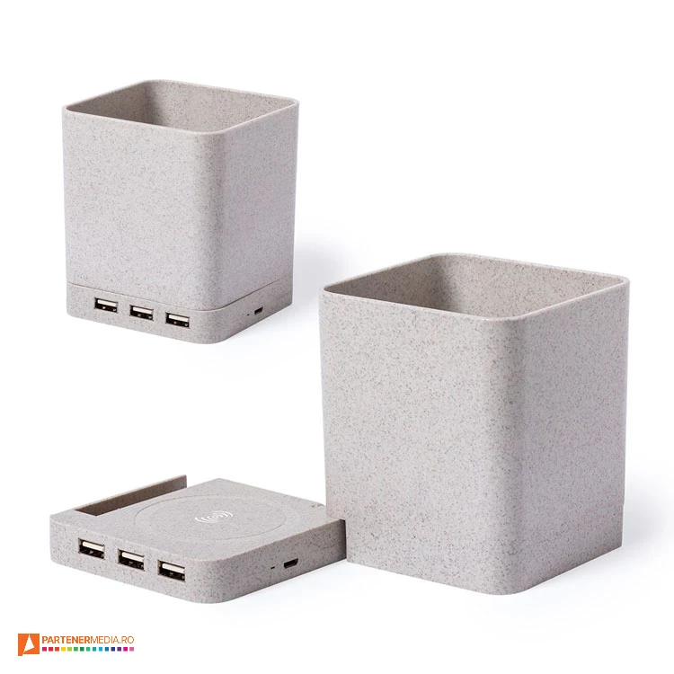 suporturi de pixuri cu incarcator wireless si porturi usb 6709 suporturi de pixuri cu incarcator wireless si porturi usb 6709 poza 1